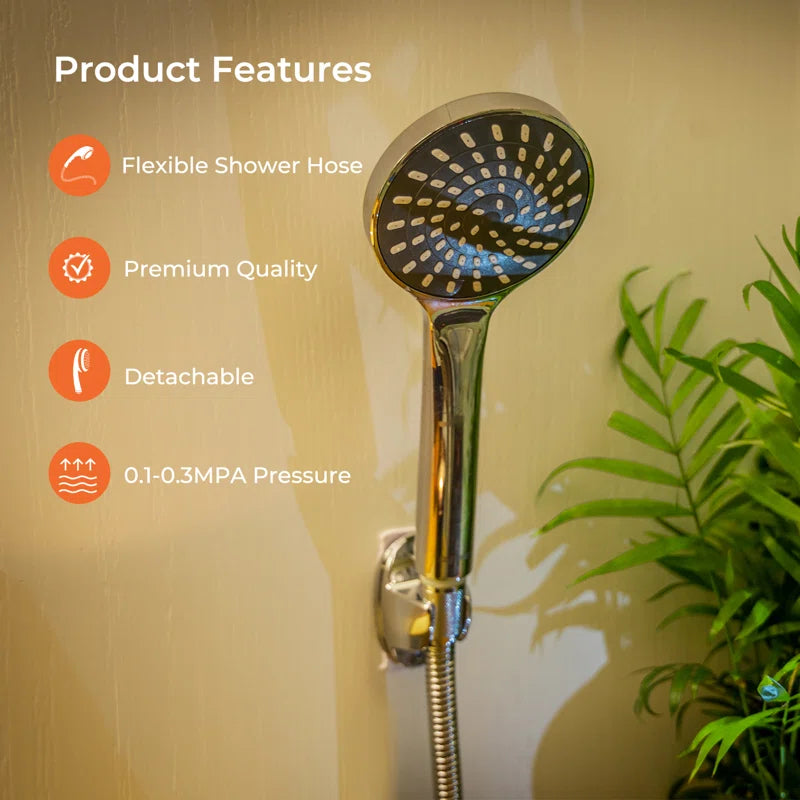High Pressure Shower Head, Single Function Hand Shower