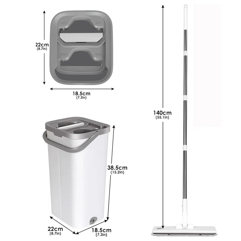Microfibre Flat Mop with Bucket