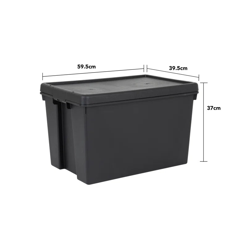 Heavy Duty Recycled Plastic Storage Boxes (Set of 3)