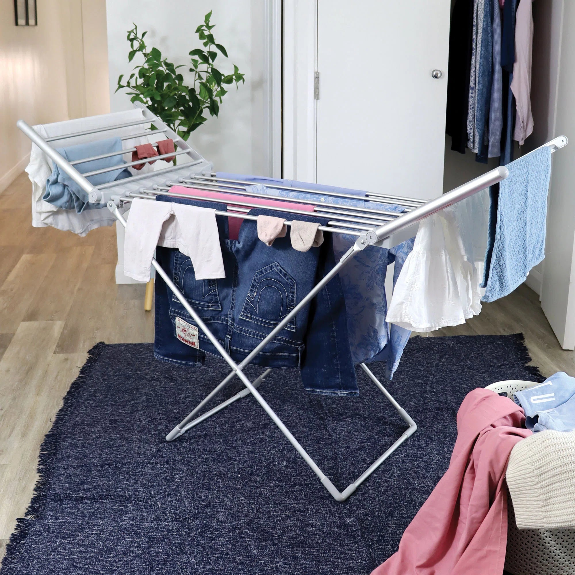 Foldable X-Frame Heated Airer With Cover