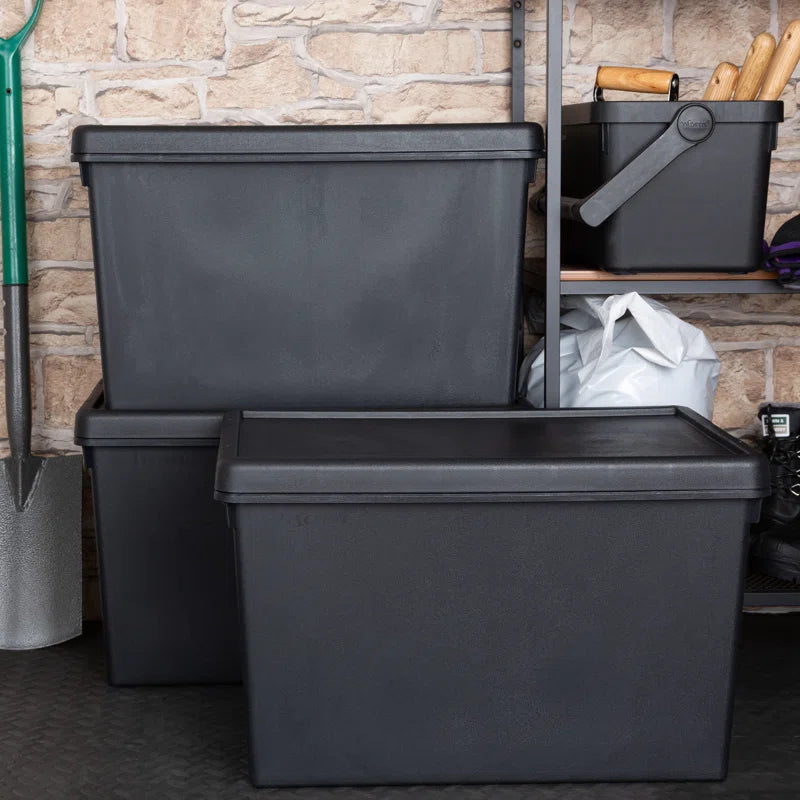 Heavy Duty Recycled Plastic Storage Boxes (Set of 3)